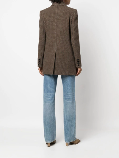 Shop Isabel Marant Check Double-breasted Coat In Braun