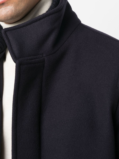 Herno Single-breasted Fitted Coat In Blau