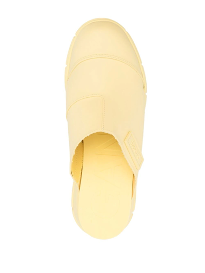 Ganni Yellow Recycled Rubber Retro Mules In Gelb