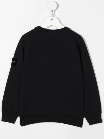 Stone Island Logo-patch Crewneck Sweatshirt In Blau