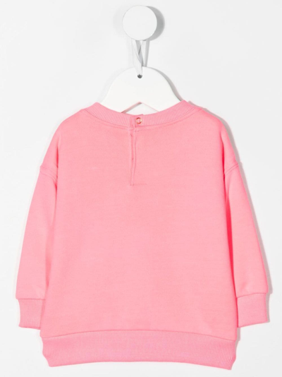 Shop Billieblush Glitter Heart-print Sweatshirt In Rosa