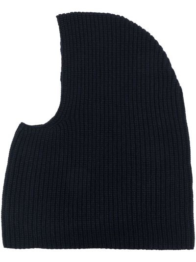 Shop Apc Sacha Ribbed-knit Balaclava In Blau