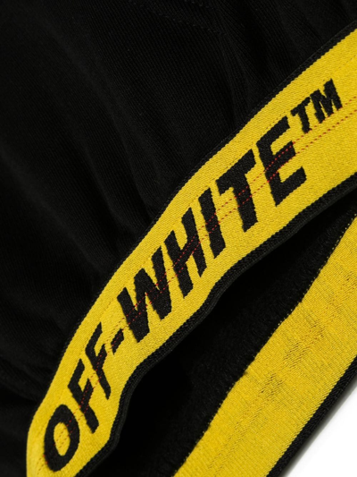 Shop Off-white Logo-band Cropped Hoodie In Schwarz