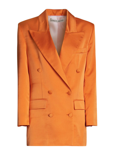 Shop Nineminutes Women's  Orange Silk Blazer