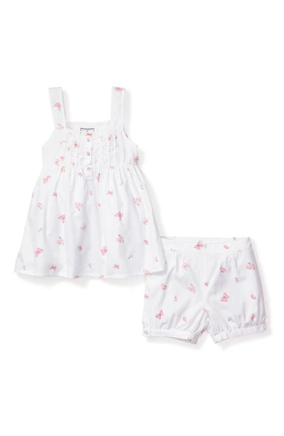 Shop Petite Plume Kids' Butterfly Print Two-piece Short Pajamas In White
