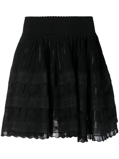 Shop Alaïa Tulle A-line Skirt In Black