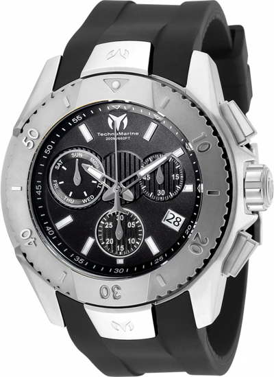 Shop Technomarine Uf6 Chronograph Quartz Black Dial Mens Watch Tm-620001 In Black,silver Tone