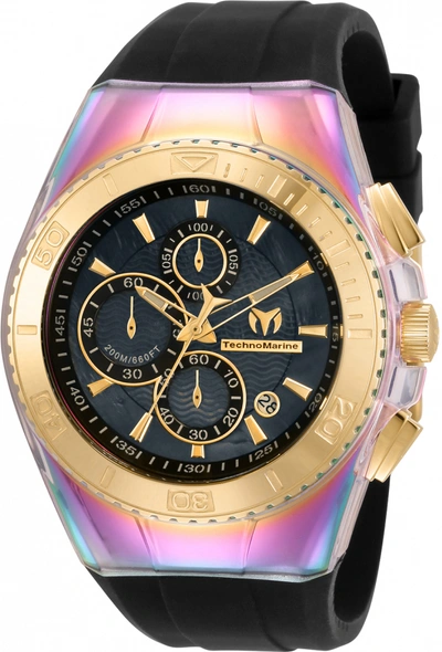 Shop Technomarine Cruise Mens Chronograph Quartz Watch Tm-115366 In Black / Gold Tone / Yellow