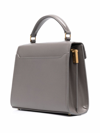 Shop Saint Laurent Mini Cassandra Tote Bag In Grey