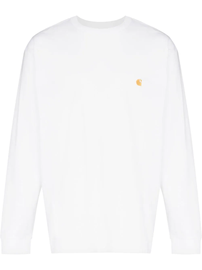 Shop Carhartt Chase Long-sleeved T-shirt In Weiss