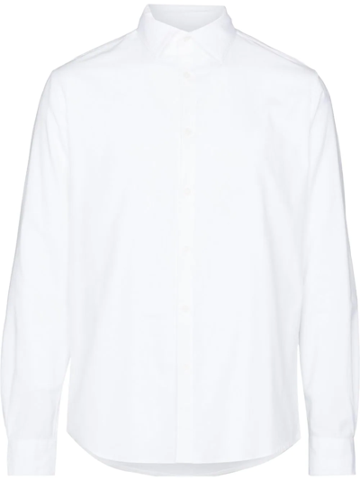 Shop Sunspel Casual Button-front Long-sleeve Shirt In Weiss
