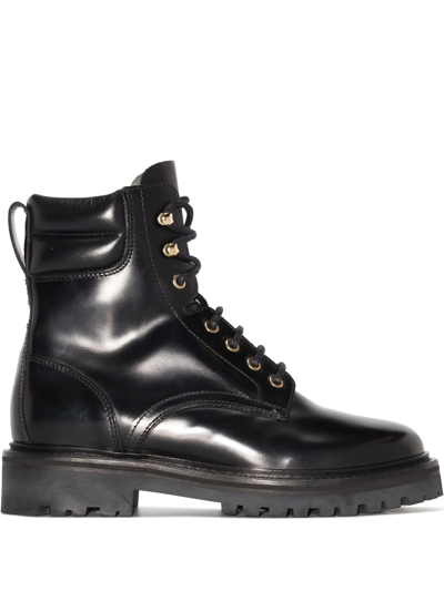 Isabel Marant Campa Leather Ankle Boots In Schwarz