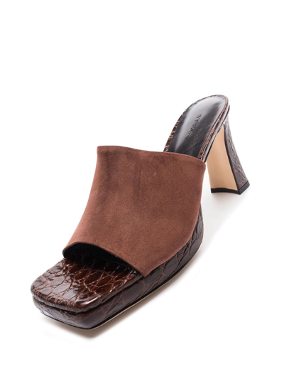 Shop By Far Beliz 90mm Mules In Braun