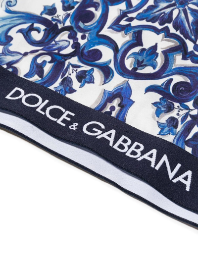 Dolce & Gabbana White Majolica Print Cotton T-shirt In Weiss