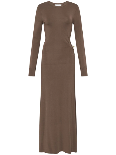 Shop Rebecca Vallance Joan Knitted Dress In Brown