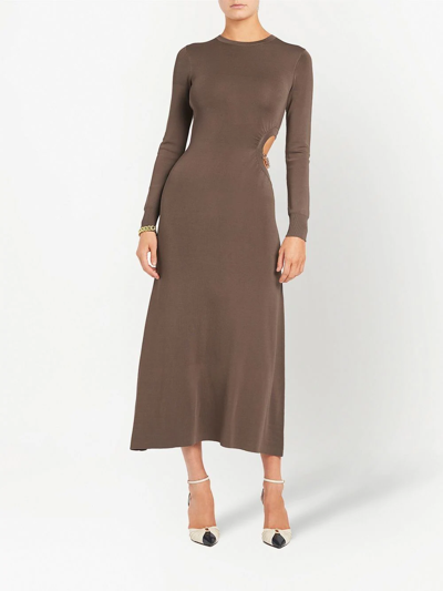 Shop Rebecca Vallance Joan Knitted Dress In Brown