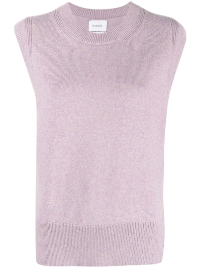 Shop Barrie Sleeveless Cashmere Knit Top In Purple