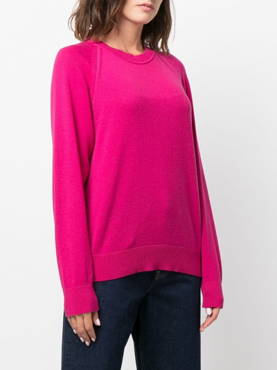 Shop Barrie Round-neck Cashmere Jumper In Pink