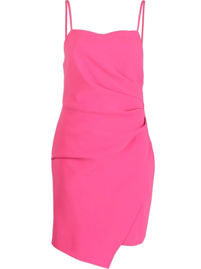 Shop Pinko Asymmetric Mini Dress In Rosa