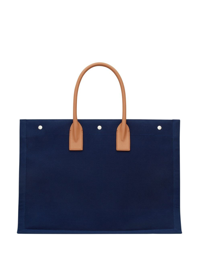 Shop Saint Laurent Large Rive Gauche Tote Bag In Blue