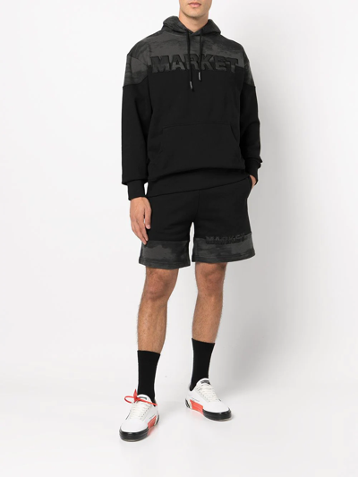 Market Split Tie-dye Sweat Shorts In Schwarz