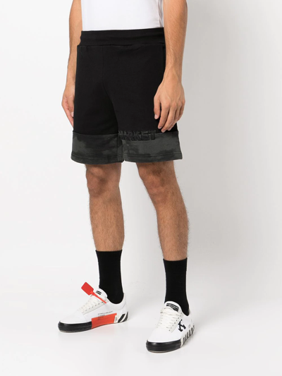 Market Split Tie-dye Sweat Shorts In Schwarz