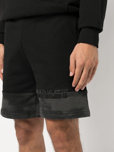 Market Split Tie-dye Sweat Shorts In Schwarz