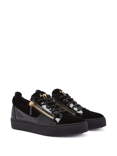 Giuseppe Zanotti Going Croc-embossed Leather Sneaker In Black