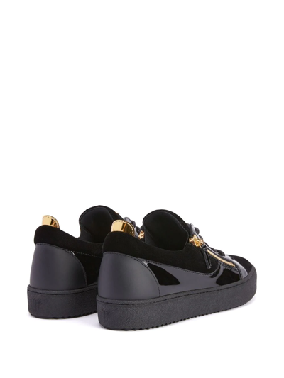 Giuseppe Zanotti Going Croc-embossed Leather Sneaker In Black
