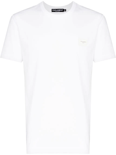Shop Dolce & Gabbana Logo-plaque T-shirt In Weiss