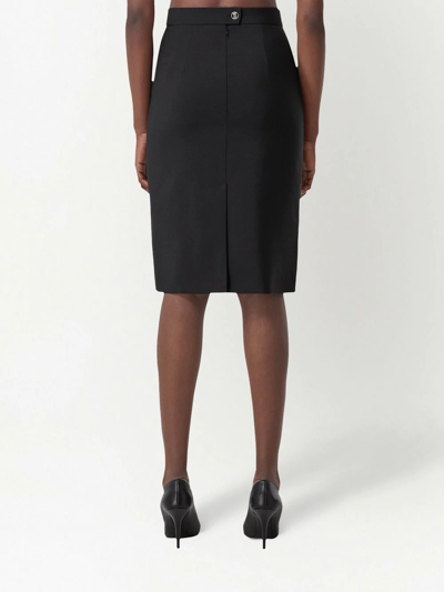 Shop Burberry Mohair-wool Blend Pencil Skirt In Schwarz