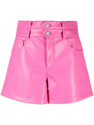 Shop Philosophy Di Lorenzo Serafini High-waisted Faux-leather Shorts In Rosa
