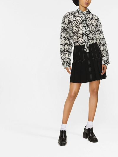 Philosophy Di Lorenzo Serafini Cat Mania Silk Shirt In Schwarz