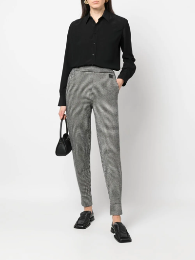 Ralph Lauren Houndstooth-pattern Print Trousers In Schwarz