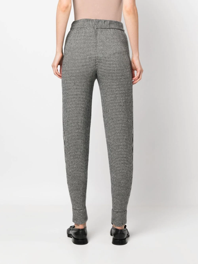 Ralph Lauren Houndstooth-pattern Print Trousers In Schwarz