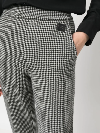 Ralph Lauren Houndstooth-pattern Print Trousers In Schwarz