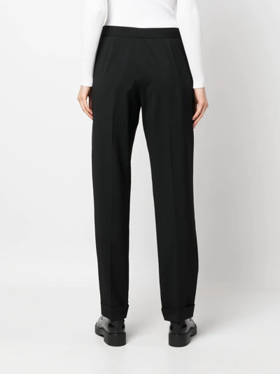 Shop Ralph Lauren Purple Label Seina Pleat-detail Trousers In Schwarz