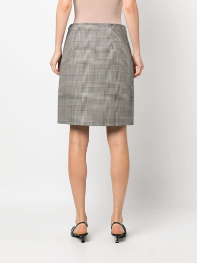 Shop Ralph Lauren Purple Label Prince Of Wales Check-print Skirt In Black