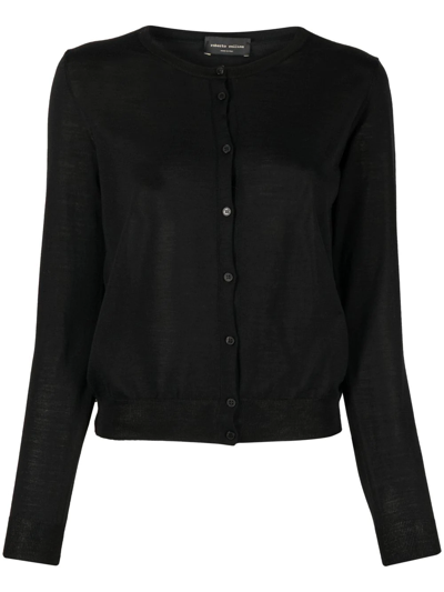 Roberto Collina Wool-knit Cardigan In Black