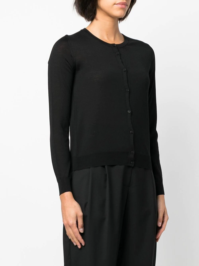 Roberto Collina Wool-knit Cardigan In Black