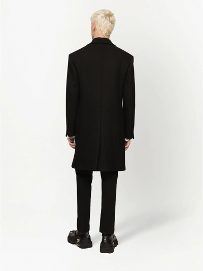Shop Dolce & Gabbana Single-breasted Wool Coat In Black