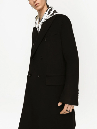 Shop Dolce & Gabbana Double-breasted Wool Coat In Black