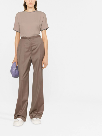 Fabiana Filippi Flared Tailored Trousers In Braun