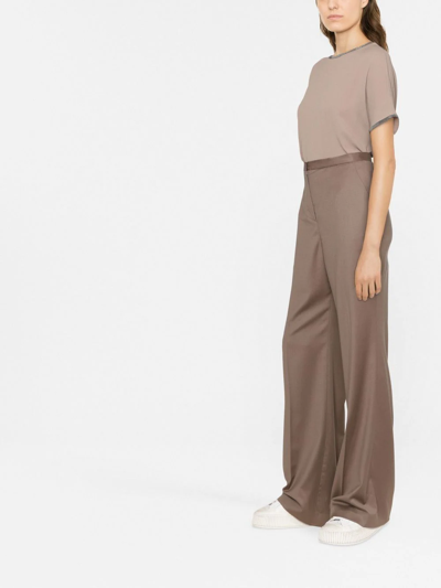 Fabiana Filippi Flared Tailored Trousers In Braun