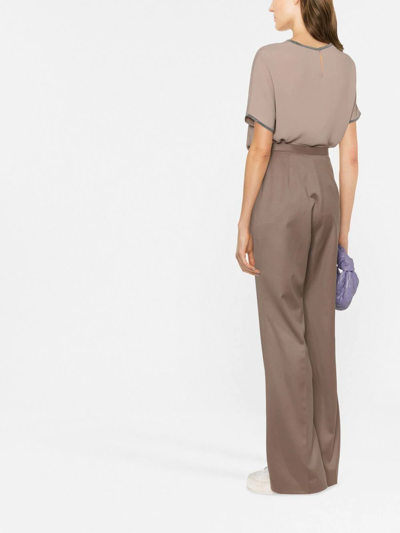 Fabiana Filippi Flared Tailored Trousers In Braun