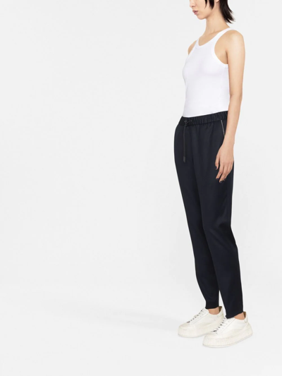 Shop Fabiana Filippi Drawstring Straight-leg Trousers In Blau