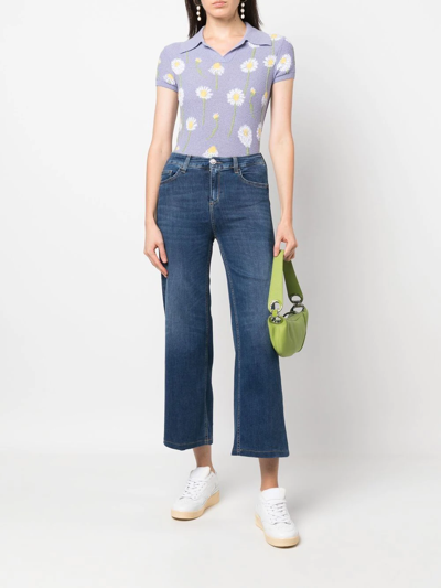 Shop Liu •jo Cropped Straight-leg Jeans In Blau