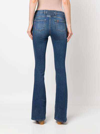 Shop Liu •jo Flared Stretch-denim Jeans In Blau