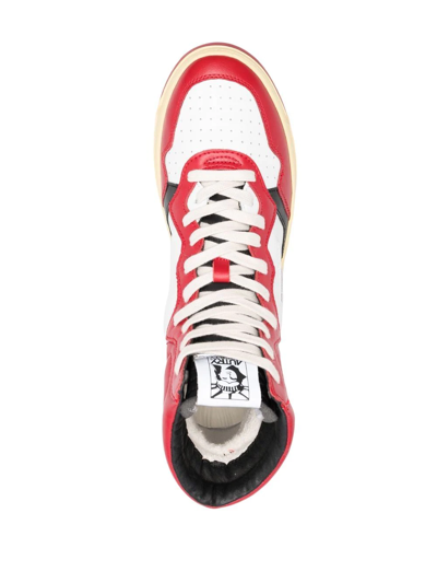 Shop Autry Liberty Panelled High-top Sneakers In Red
