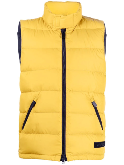 Shop Aspesi Padded Down Gilet In Gelb